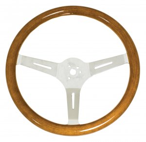 Classic Wood Steering Wheel380mm/31mm Grip 3-Bolt Hub