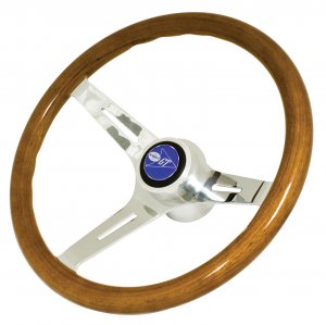Classic Wood Steering Wheel380mm/31mm Grip 3-Bolt Hub