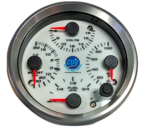 4" GPS Speedometer/Tachometer/Oil Press/Oil Temp/Fuel/Volts Quad Gauge Package  w/Turn Signal & High Beam Indicators